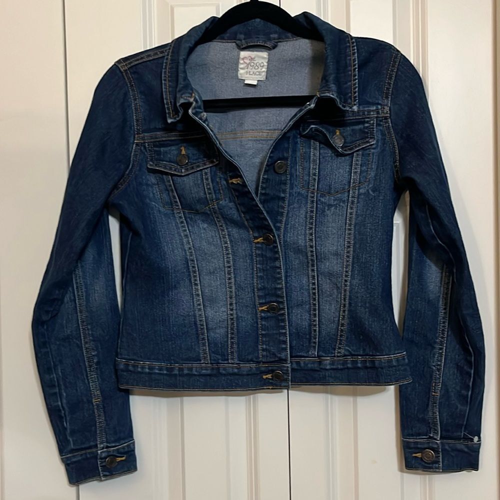 Denim Blue Jean Girls Button Down Jacket